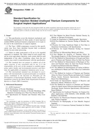 Standardspezifikation für Metallspritzgusskomponenten aus unlegiertem Titan für chirurgische Implantatanwendungen