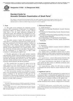 Standardhandbuch für die Prüfung akustischer Emissionen von Kleinteilen