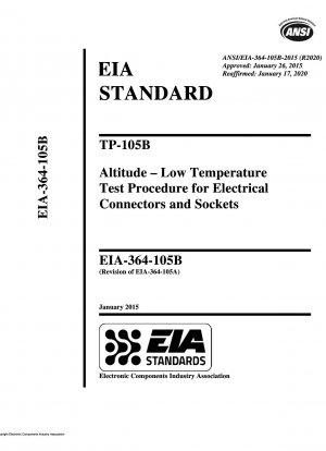 TP-105B Altitude – Tieftemperaturtestverfahren für elektrische Steckverbinder und Steckdosen