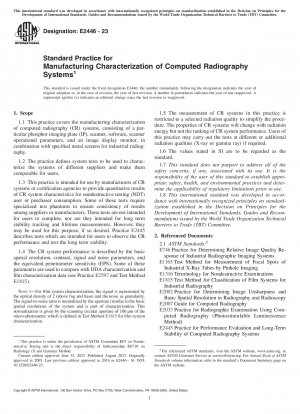 Standardpraxis für die Herstellungscharakterisierung von Computerradiographiesystemen
