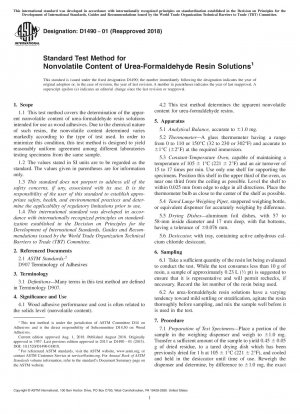 Standardtestmethode für den nichtflüchtigen Gehalt von Harnstoff-Formaldehyd-Harzlösungen