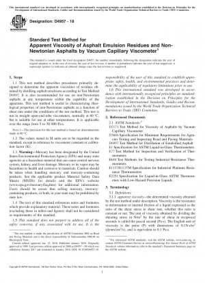 Standardtestmethode für die scheinbare Viskosität von Asphaltemulsionsrückständen und nicht-Newtonschen Asphalten mittels Vakuumkapillarviskosimeter