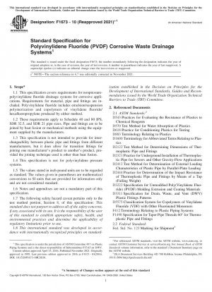 Standardspezifikation für Polyvinylidenfluorid (PVDF)-Entwässerungssysteme für korrosive Abfälle