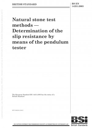 Prüfverfahren für Natursteine - Bestimmung der Rutschfestigkeit mittels Pendelprüfgerät