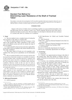 Standardtestmethode zur Bestimmung der Laserbeständigkeit des Schafts von Trachealtuben