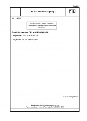 Berichtigungen zu DIN V 4108-6:2003-06