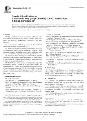 Standardspezifikation für Rohrverbindungsstücke aus chloriertem Poly(vinylchlorid) (CPVC), Anhang 80