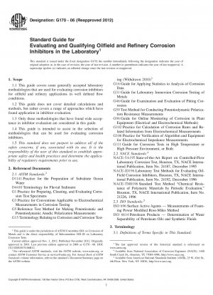 Standardhandbuch zur Bewertung und Qualifizierung von Korrosionsinhibitoren für Ölfelder und Raffinerien im Labor