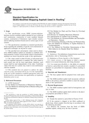 Standardspezifikation für SEBS-modifizierten Wischasphalt zur Verwendung in Dächern
