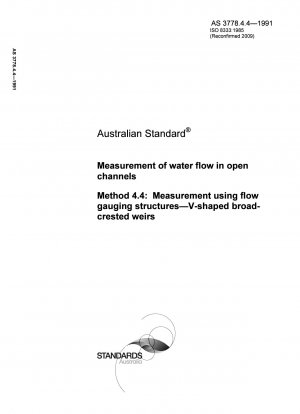 Messung des Wasserdurchflusses in offenen Gerinnen mittels Durchflussmessbauwerken, V-förmigen Breitwehrwehren