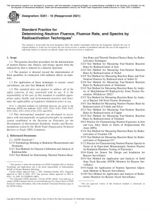 Standardpraxis zur Bestimmung der Neutronenfluenz, der Fluenzrate und der Spektren durch Radioaktivierungstechniken