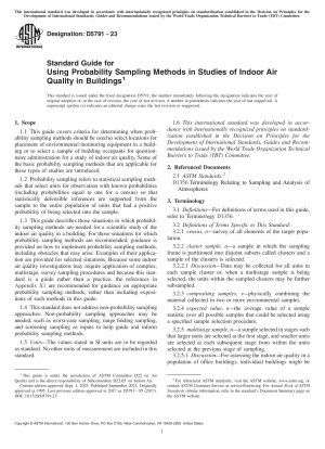 Standardhandbuch für die Verwendung von Wahrscheinlichkeitsstichprobenmethoden bei Studien zur Raumluftqualität in Gebäuden