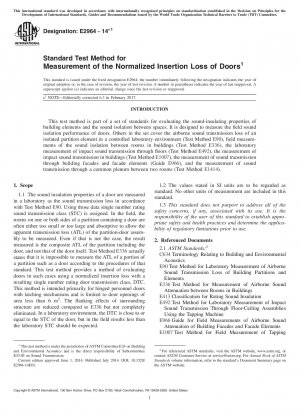 Standardtestmethode zur Messung des normalisierten Einfügungsverlusts von Türen