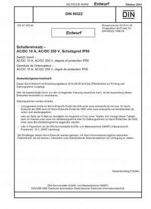 Schaltereinsatz - AC/DC 10 A, AC/DC 250 V, Schutzart IP00