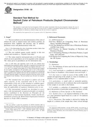 Standardtestmethode für die Saybolt-Farbe von Erdölprodukten (Saybolt-Chromometrie-Methode)
