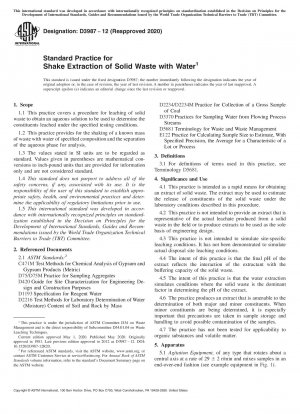 Standardpraxis für die Schüttelextraktion fester Abfälle mit Wasser