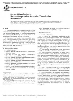 Standardklassifizierung für Gummimischungsmaterialien – Vulkanisationsbeschleuniger