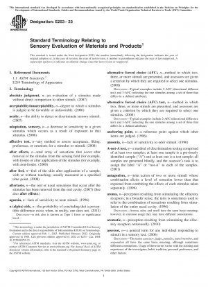 Standardterminologie zur sensorischen Bewertung von Materialien und Produkten