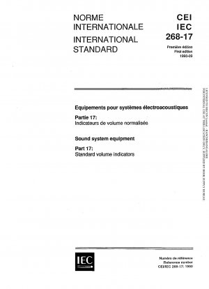 Soundsystemausrüstung; Teil 17: Standard-Volumenindikatoren
