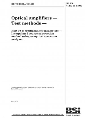 Optische Verstärker – Prüfmethoden – Mehrkanalparameter – Methode der interpolierten Quellensubtraktion unter Verwendung eines optischen Spektrumanalysators