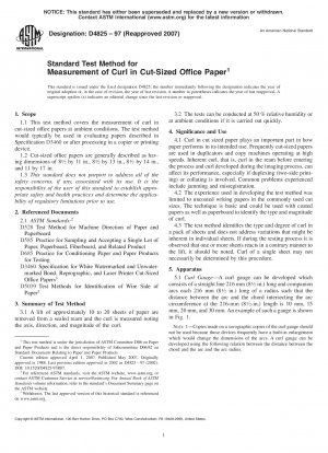 Standardtestmethode zur Messung der Wellung von Büropapier in Einzelformaten