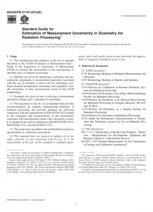 Standardhandbuch zur Schätzung der Messunsicherheit in der Dosimetrie für die Strahlungsverarbeitung