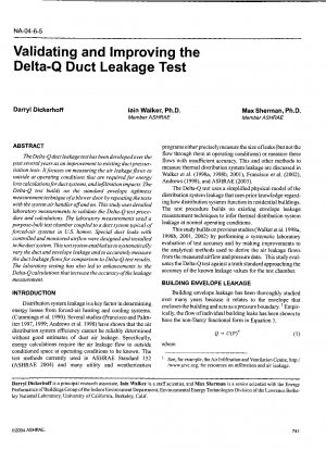 Validierung und Verbesserung des Delta-Q-Kanalleckagetests