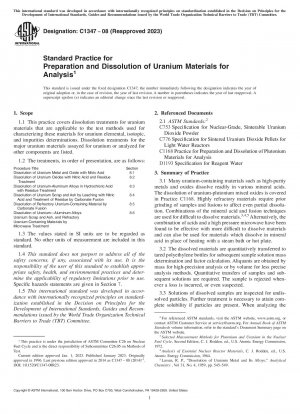 Standardpraxis für die Vorbereitung und Auflösung von Uranmaterialien für die Analyse