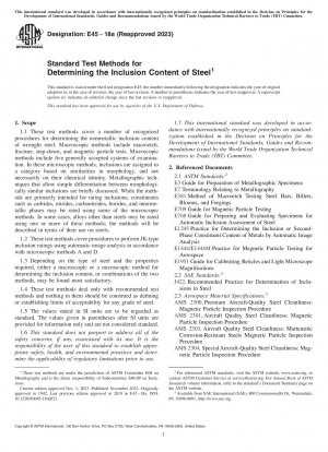 Standardtestmethoden zur Bestimmung des Einschlussgehalts von Stahl