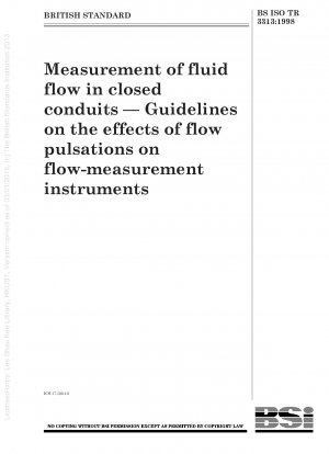 Messung von Flüssigkeitsströmungen in geschlossenen Leitungen – Richtlinien zu den Auswirkungen von Strömungspulsationen auf Strömungsmessgeräte