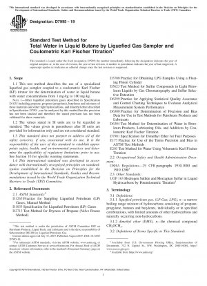 Standardtestmethode für Gesamtwasser in flüssigem Butan mittels Flüssiggasprobenehmer und coulometrischer Karl-Fischer-Titration