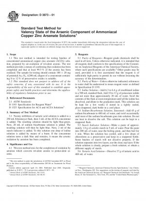 Standardtestmethode für den Wertigkeitszustand der Arsenkomponente ammoniakalischer Kupferarsenatlösungen