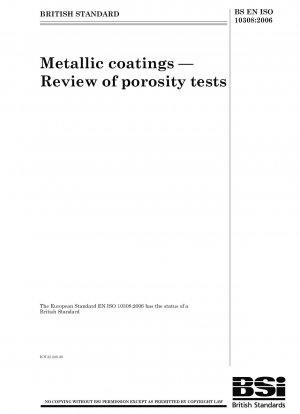 Metallische Beschichtungen. Überprüfung der Porositätstests