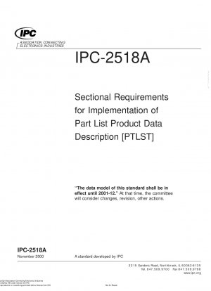 Abschnittsanforderungen für die Implementierung der Teilelisten-Produktdatenbeschreibung [PTLST]