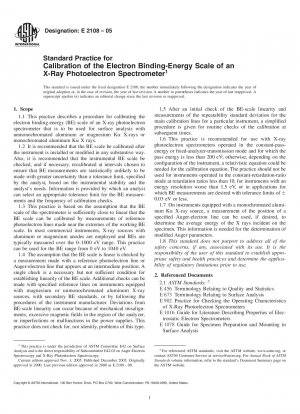 Standardpraxis zur Kalibrierung der Elektronenbindungsenergieskala eines Röntgenphotoelektronenspektrometers