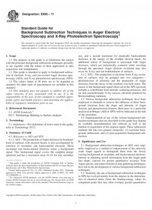 Standardhandbuch für Hintergrundsubtraktionstechniken in der Auger-Elektronenspektroskopie und Röntgen-Photoelektronenspektroskopie