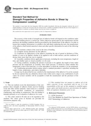 Standardtestverfahren für Festigkeitseigenschaften von Klebeverbindungen unter Scherung durch Druckbelastung