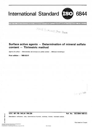 Oberflächenaktive Mittel; Bestimmung des Mineralsulfatgehalts; Titrimetrische Methode