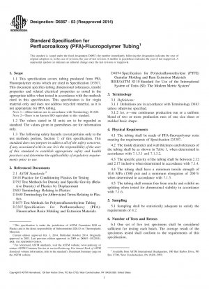 Standardspezifikation für Perfluoralkoxy &40;PFA&41;
　——Fluorpolymerschläuche