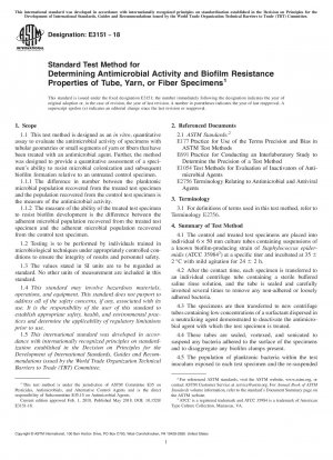 Standardtestmethode zur Bestimmung der antimikrobiellen Aktivität und der Biofilmresistenzeigenschaften von Schlauch-, Garn- oder Faserproben