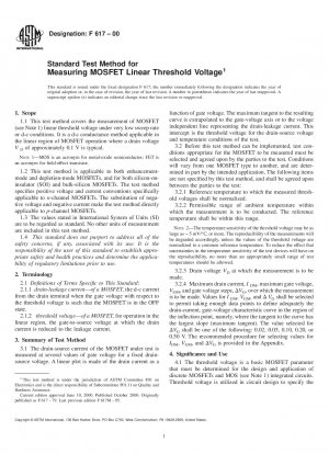 Standardtestmethode zur Messung der linearen MOSFET-Schwellenspannung (zurückgezogen 2006)