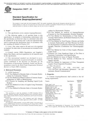 Standardspezifikation für Cumol (Isopropylbenzol)