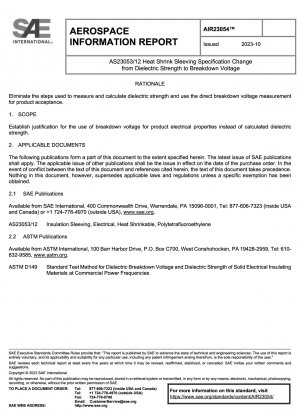 AS23053/12 Spezifikationsänderung für Schrumpfschläuche von Durchschlagsfestigkeit zu Durchschlagsspannung