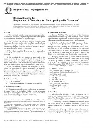 Standardverfahren zur Vorbereitung von Chrom für die Galvanisierung mit Chrom