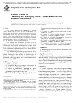Standardpraxis zur Beschreibung und Spezifikation eines Gleichstrom-Plasma-Atomemissionsspektrometers