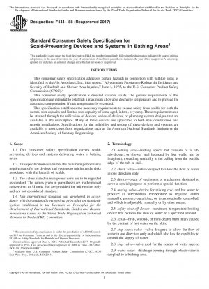 Standardmäßige Verbrauchersicherheitsspezifikation für Verbrühungsschutzgeräte und -systeme in Badebereichen