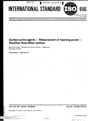 Oberflächenaktive Mittel; Messung der Schaumkraft; Modifizierte Ross-Miles-Methode
