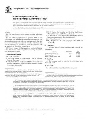 Standardspezifikation für raffiniertes Phthalsäureanhydrid-1308