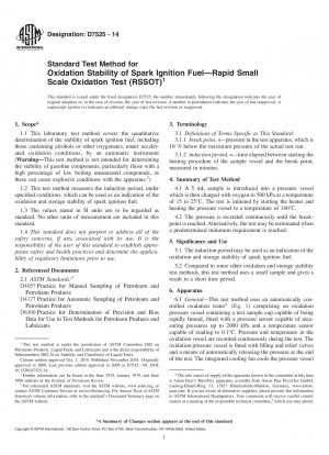 Standardtestmethode für die Oxidationsstabilität von Kraftstoffen mit Funkenzündung – Schneller Oxidationstest im kleinen Maßstab &40;RSSOT&41;