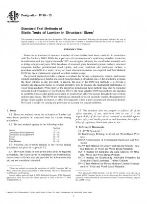 Standardtestmethoden für statische Tests von Schnittholz in Strukturgrößen